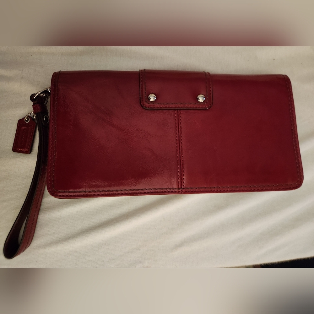 Coach Red Patent Leather Clutch - Picture 2 of 4